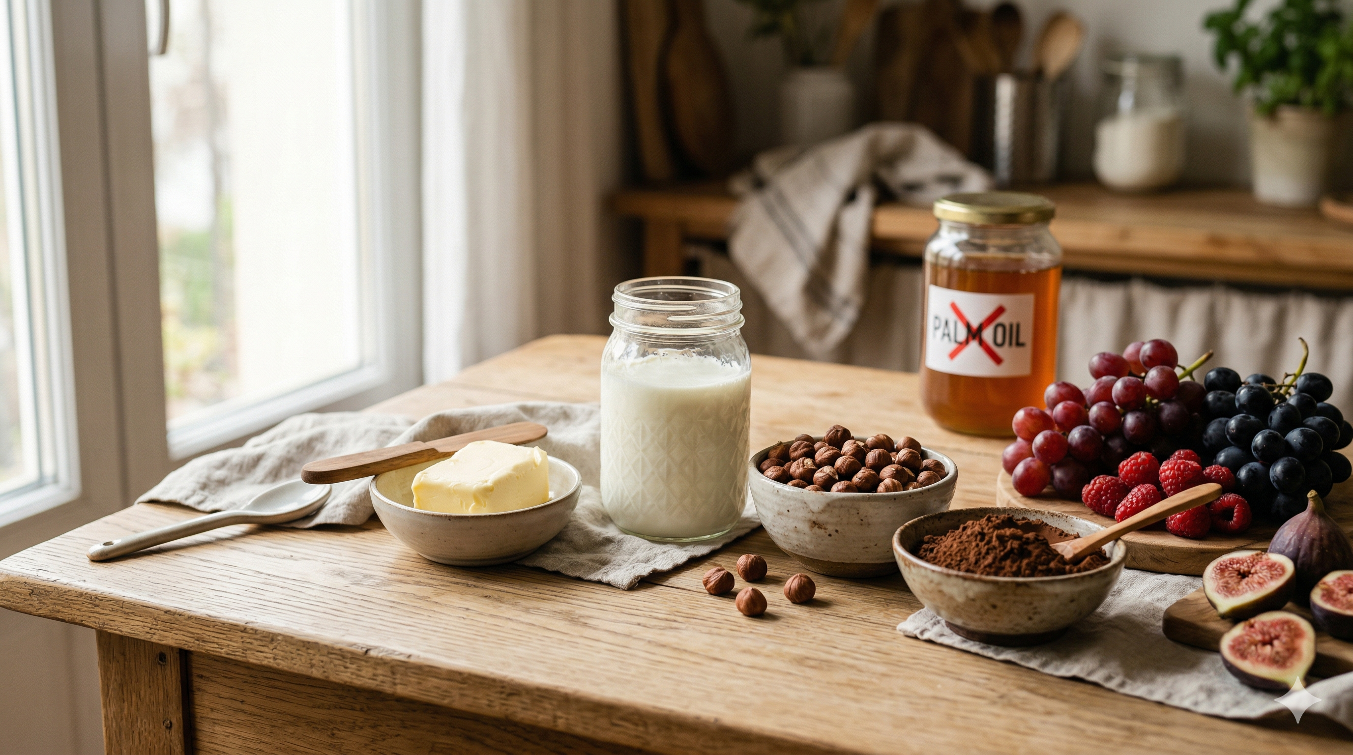 Ingredientes naturales sin aceite de palma para helado artesano